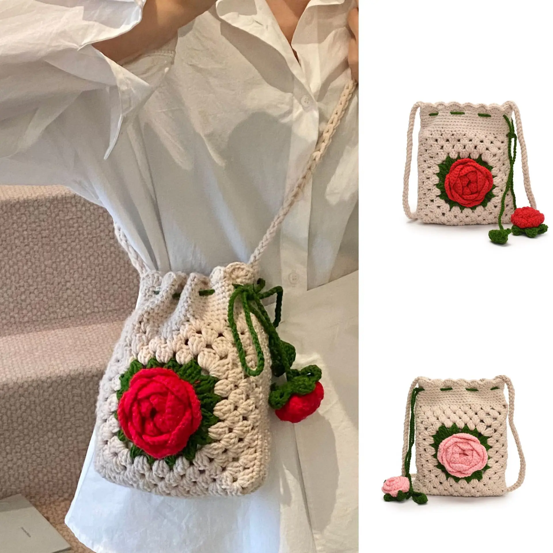 2025 Crochet Rose Phone Bag - Handmade Knitted Crossbody Purse, Boho Chic Small Shoulder Bag for Women
2025 Crochet Rose Phone Bag - Handmade Knitted Crossbody Purse, Boho Chic Small Shoulder Bag for Women
