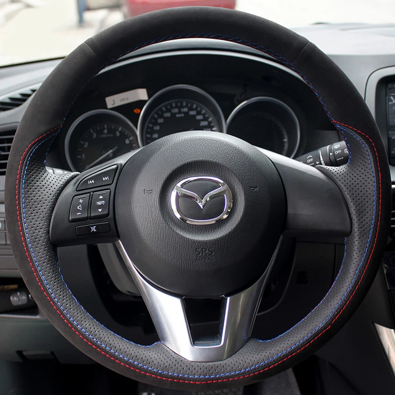 for Mazda 3 Axela 6 Atenza 2 CX-3 CX-5 2013-2017 Hand Stitched black non-slip Genuine Leather Car Steering Wheel Cover
for Mazda 3 Axela 6 Atenza 2 CX-3 CX-5 2013-2017 Hand Stitched black non-slip Genuine Leather Car Steering Wheel Cover