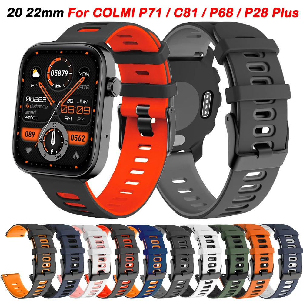 20 22mm Two-Tone Watch Strap For COLMI P71 Band For COLMI C81/C61/I31/P68/P73/M42 P28 Plus Strap Silicone Bracelet Accessories
20 22mm Two-Tone Watch Strap For COLMI P71 Band For COLMI C81/C61/I31/P68/P73/M42 P28 Plus Strap Silicone Bracelet Accessories