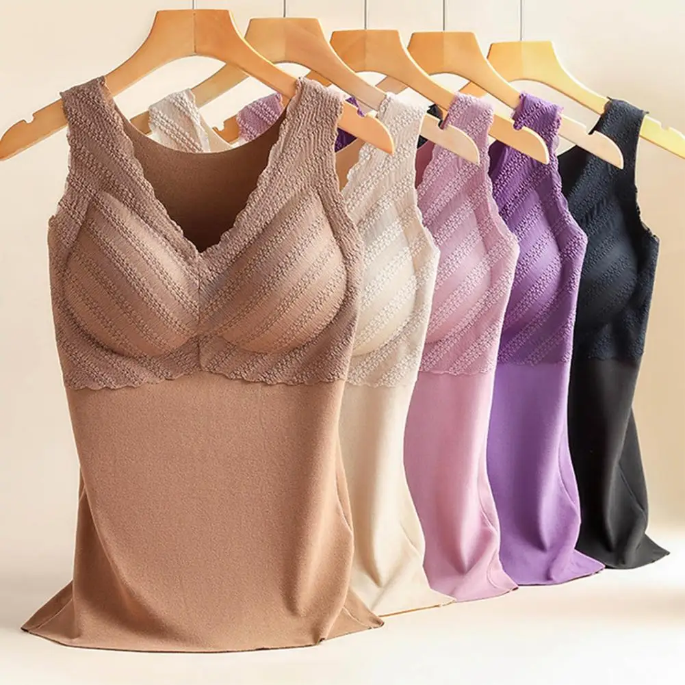 Women Winter Thermal Vest Thickened Plush Sleeveless V Neck Chest Pads Vest No Wire Elastic Bottoming Underwear Top
Women Winter Thermal Vest Thickened Plush Sleeveless V Neck Chest Pads Vest No Wire Elastic Bottoming Underwear Top