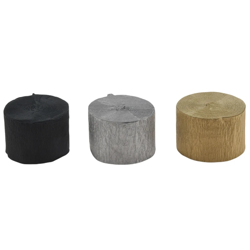 A73T Crepe Paper Streamers12 Pcs Gold Streamers, Silver And Black Streamers Party Decorations For Birthday Party Wedding
A73T Crepe Paper Streamers12 Pcs Gold Streamers, Silver And Black Streamers Party Decorations For Birthday Party Wedding
