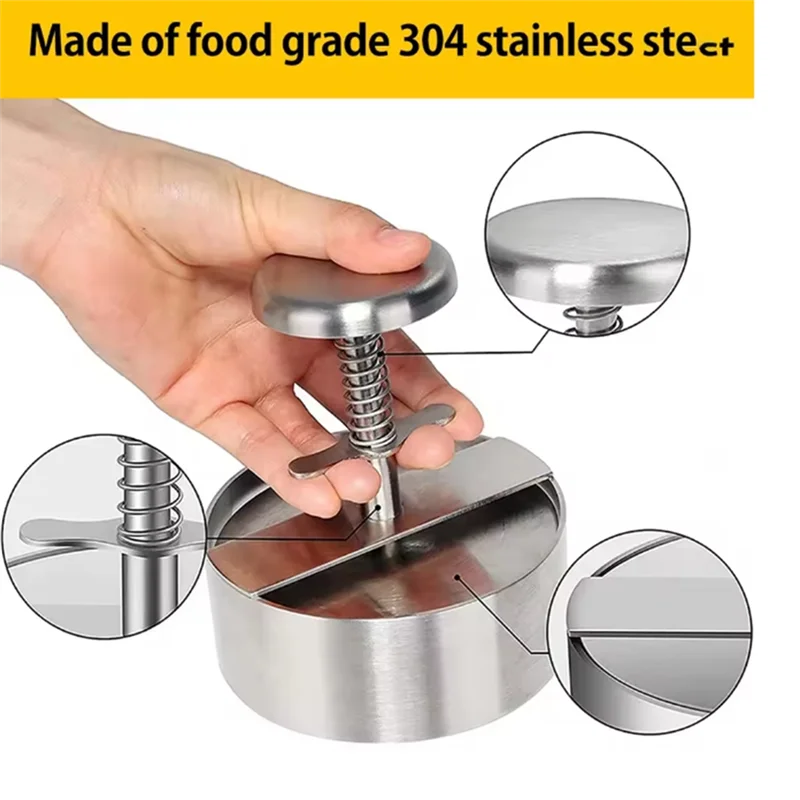 A84E-Meat Patty Extruder 304 Stainless Steel Non-Stick Burger For Making Meat Patties And Burgers
A84E-Meat Patty Extruder 304 Stainless Steel Non-Stick Burger For Making Meat Patties And Burgers