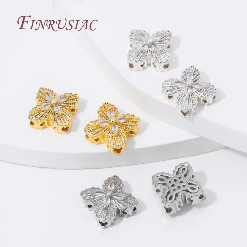 2/4pcs 18K Gold Plated Zircon Flower Beads For Creating Jewelry Making,Metal Separator Beads,DIY Bracelets Necklaces Accessories
2/4pcs 18K Gold Plated Zircon Flower Beads For Creating Jewelry Making,Metal Separator Beads,DIY Bracelets Necklaces Accessories