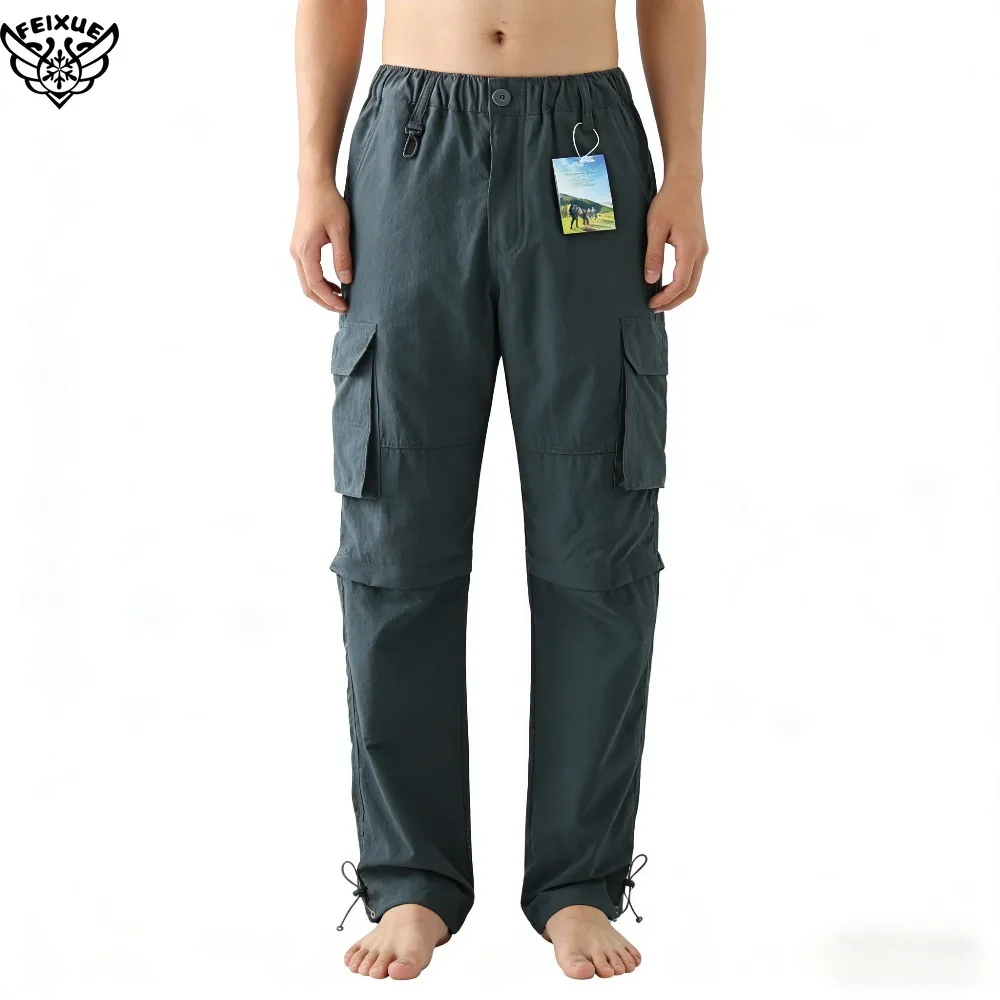 Men's Summer Cargo Pants Quick Dry Double Used Pants Elastic Waist Detachable Feet Loose Straight Waterproof Long Trousers
Men's Summer Cargo Pants Quick Dry Double Used Pants Elastic Waist Detachable Feet Loose Straight Waterproof Long Trousers
