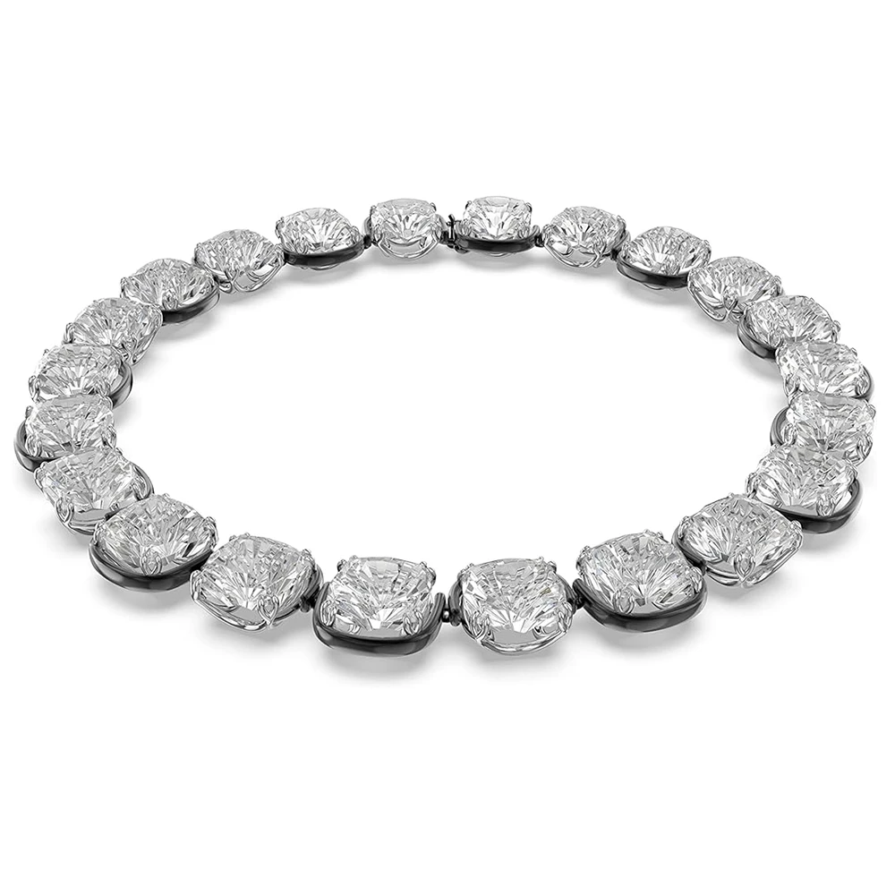 Silver-Toned Cushion-Cut Crystal Tennis Choker
Silver-Toned Cushion-Cut Crystal Tennis Choker