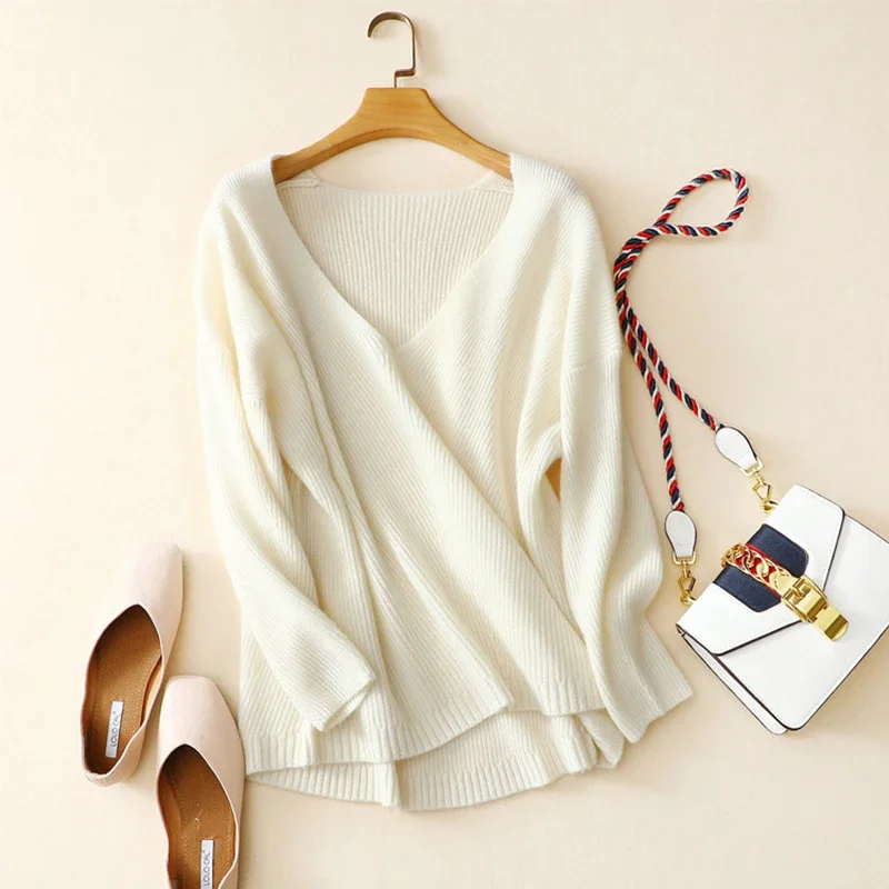 100% cashmere sweater v neck loose pullovers women oversized ribbed knitted long sleeve winter knitwear
100% cashmere sweater v neck loose pullovers women oversized ribbed knitted long sleeve winter knitwear