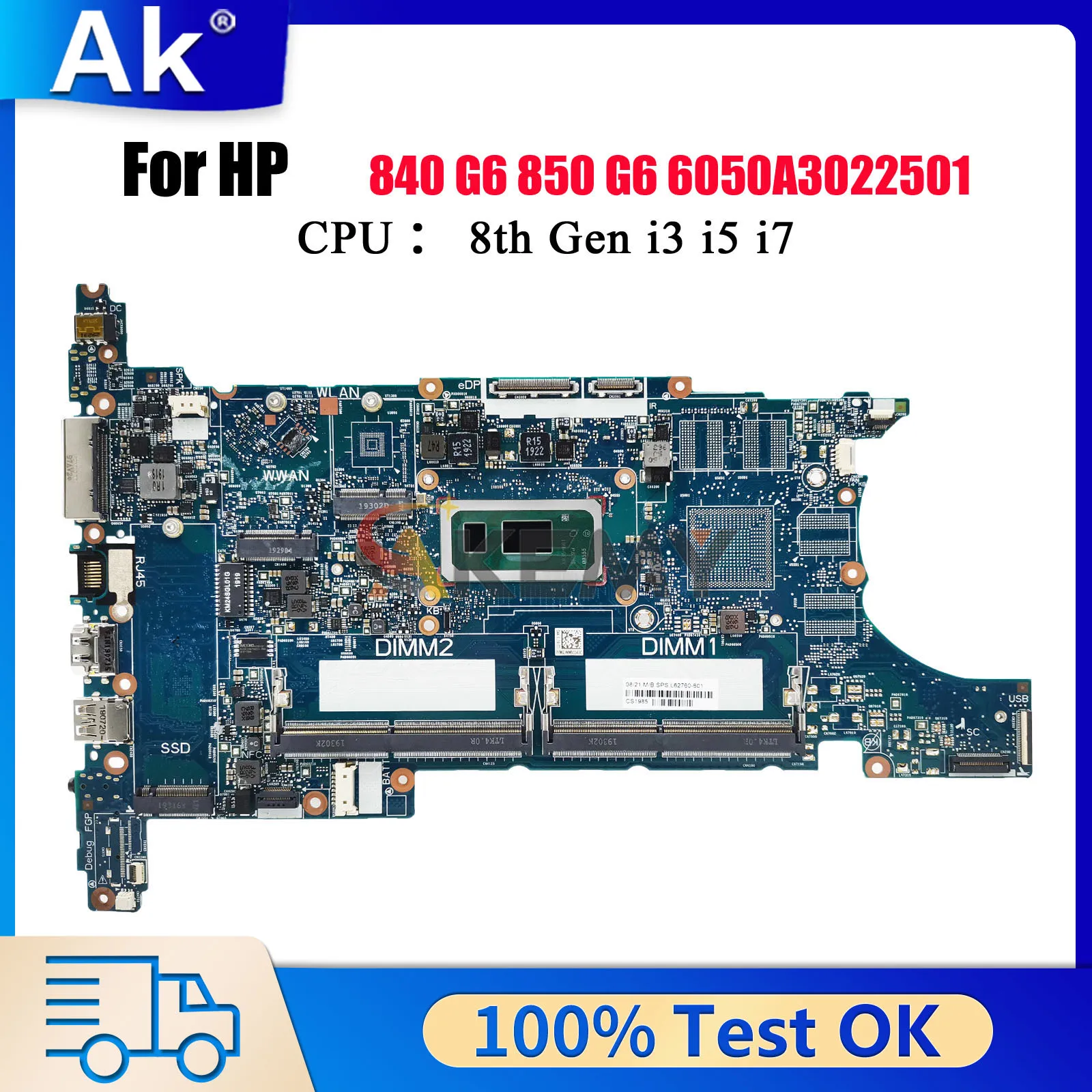 6050A3022501 For HP EliteBook 840 G6 850 G6 Laptop Motherboard L62761-601 L62760-601 With i5 i7 CPU DDR4 100% Fully Tested
6050A3022501 For HP EliteBook 840 G6 850 G6 Laptop Motherboard L62761-601 L62760-601 With i5 i7 CPU DDR4 100% Fully Tested