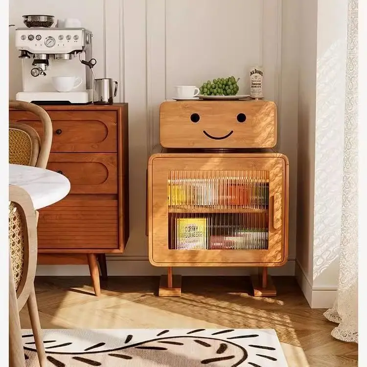 Solid wood bedside table storage bedroom locker living room chest robot side with light
Solid wood bedside table storage bedroom locker living room chest robot side with light