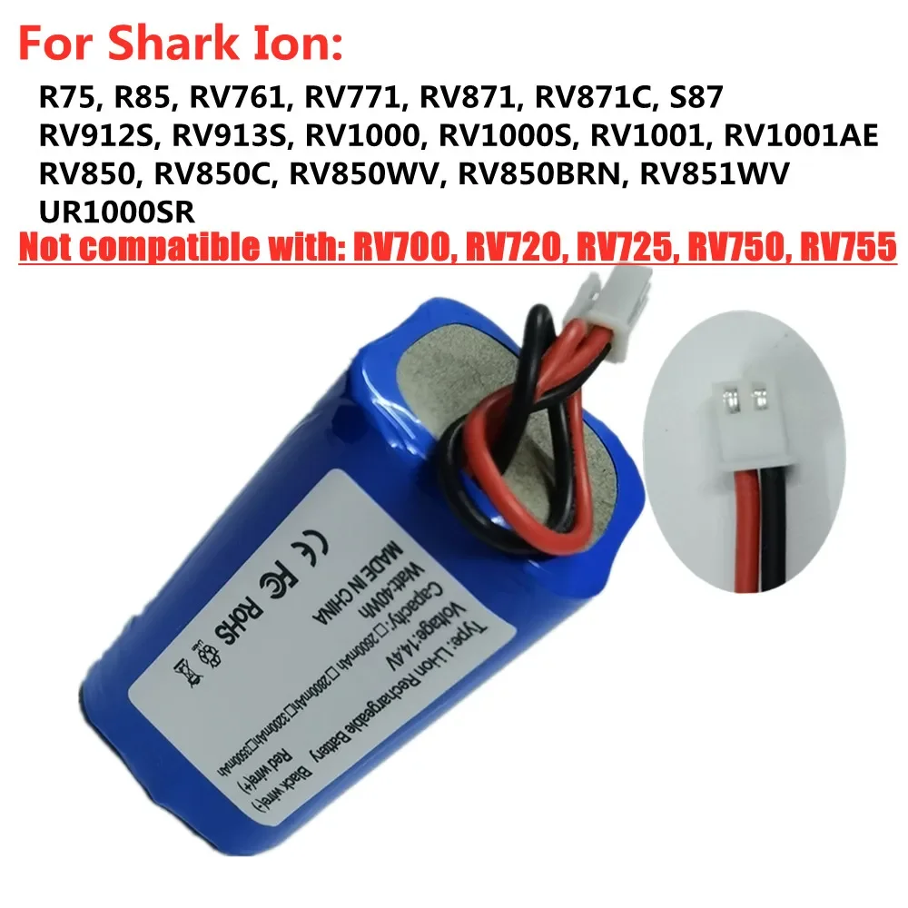 Robot Vacuum Cleaner Battery RVBAT850 For Shark ION RV850C RV850BRN RV851WV UR1000SR R75 R85 RV761 RV771 RV871C S87 Batteries
Robot Vacuum Cleaner Battery RVBAT850 For Shark ION RV850C RV850BRN RV851WV UR1000SR R75 R85 RV761 RV771 RV871C S87 Batteries