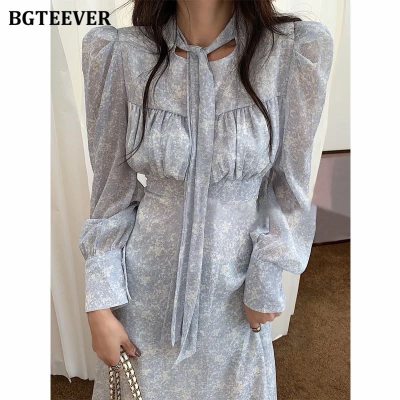BGTEEVER Vintage Lace-up Floral Printed A-line Dress Women Elegant Slim Waist Full Sleeve Ladies Chiffon Dresses Spring Vestidos
BGTEEVER Vintage Lace-up Floral Printed A-line Dress Women Elegant Slim Waist Full Sleeve Ladies Chiffon Dresses Spring Vestidos