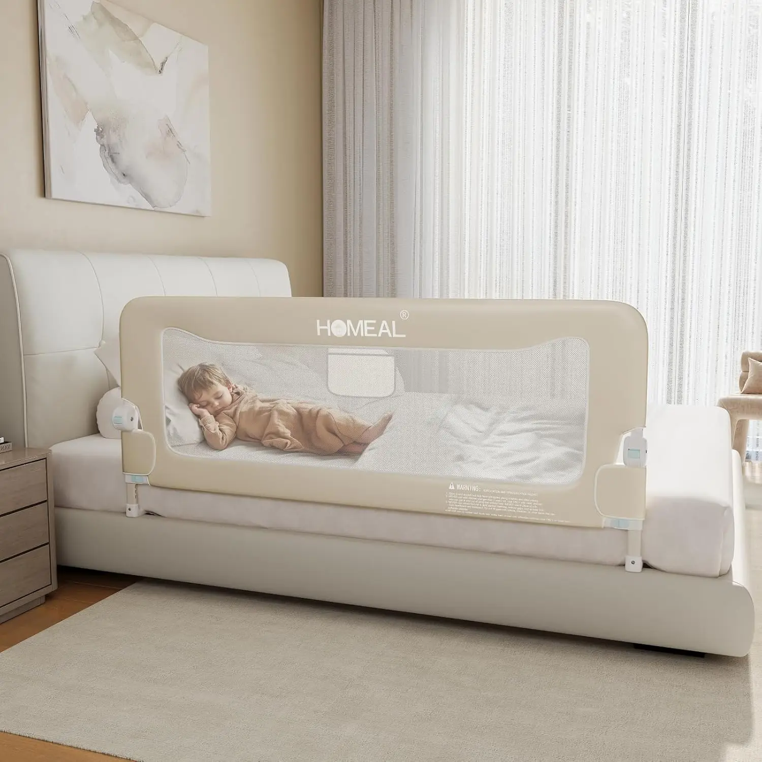 Foldable Toddler Bed Rail Guard for King, Queen, Full & Twin Beds - Adjustable Height & Easy Installation
Foldable Toddler Bed Rail Guard for King, Queen, Full & Twin Beds - Adjustable Height & Easy Installation