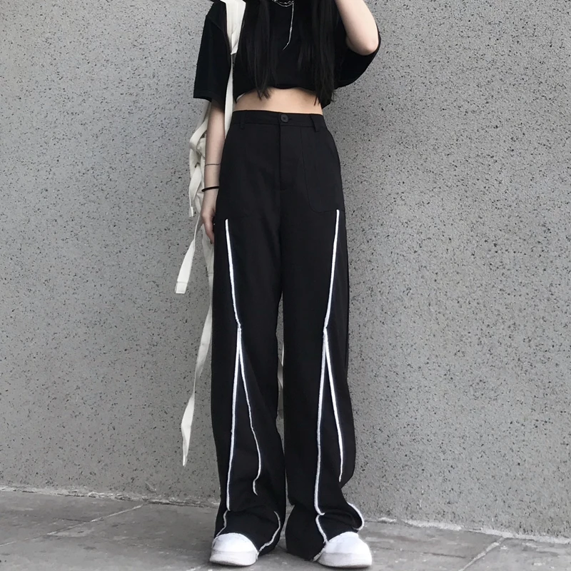 Trousers Spring and Autumn High-waist Straight Suit Loose Wide-leg Pants Women's Clothing Black Casual Trousers Harajuku Long
Trousers Spring and Autumn High-waist Straight Suit Loose Wide-leg Pants Women's Clothing Black Casual Trousers Harajuku Long