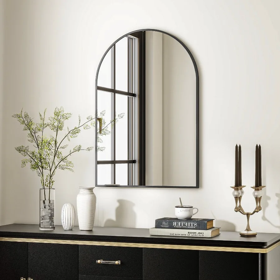 16"x24" Arched Wall Mounted Bathroom Mirror Arched Vanity Mirror Black
16"x24" Arched Wall Mounted Bathroom Mirror Arched Vanity Mirror Black