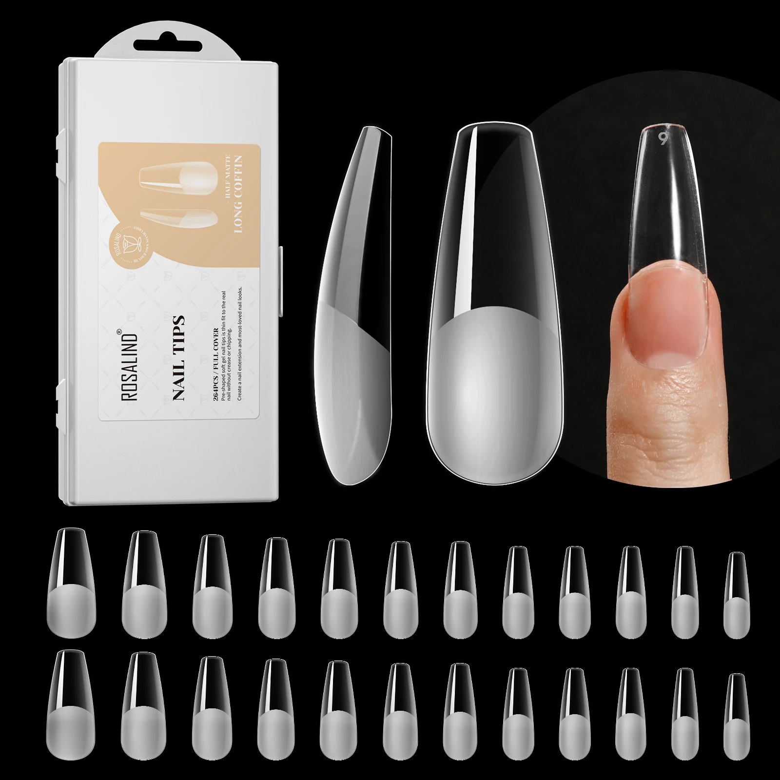 ROSALIND False Nails Tips Extension Set Arcylic Nail Press On Clear Tips Fake Nail Full Cover Mold Sculpted Tool Nail Decoration
ROSALIND False Nails Tips Extension Set Arcylic Nail Press On Clear Tips Fake Nail Full Cover Mold Sculpted Tool Nail Decoration