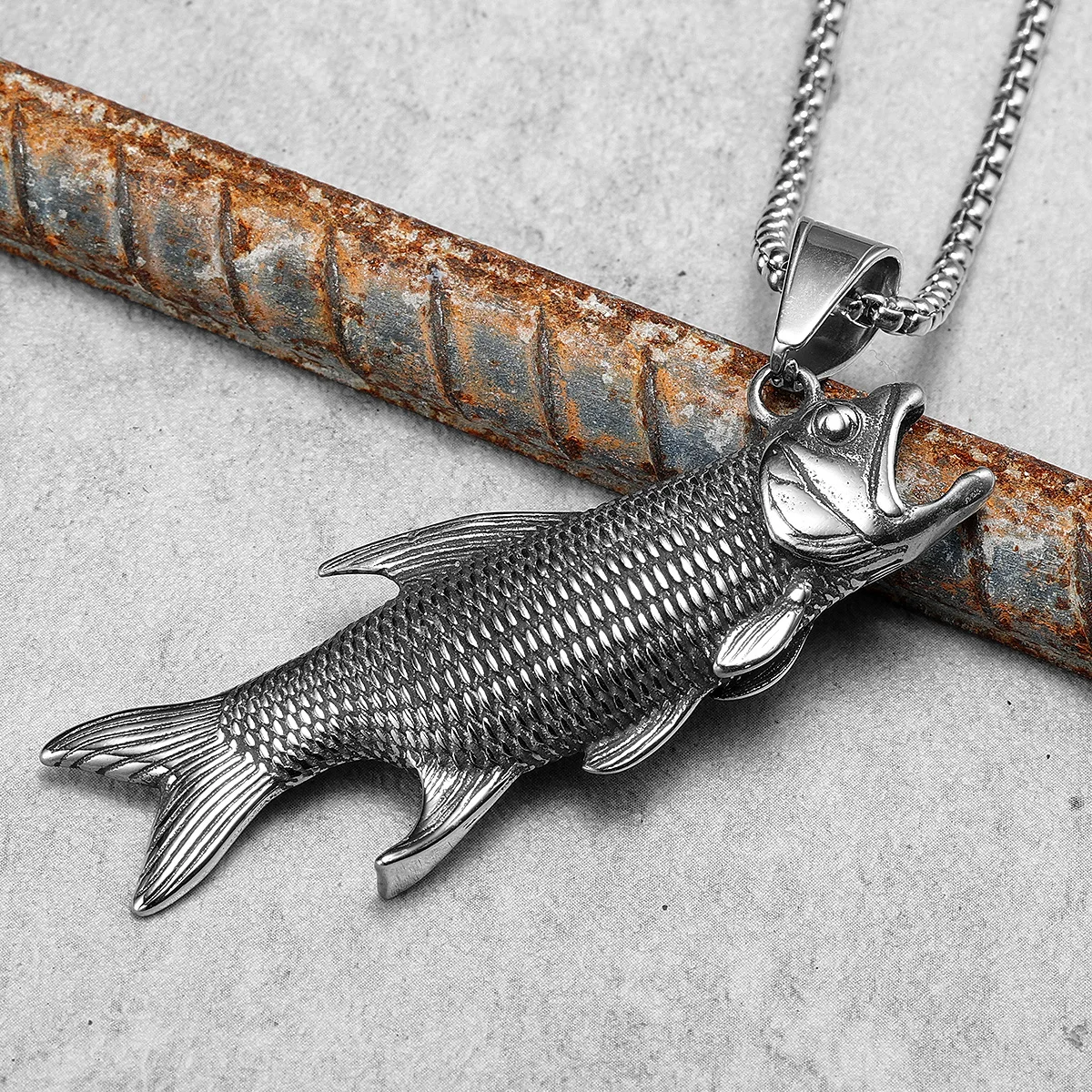 Vintage Fish Trout Men Necklaces with Pendant Stainless Steel Punk Jewelry Cool for Angler Gift Daily Wear Hip Hop Accessories
Vintage Fish Trout Men Necklaces with Pendant Stainless Steel Punk Jewelry Cool for Angler Gift Daily Wear Hip Hop Accessories