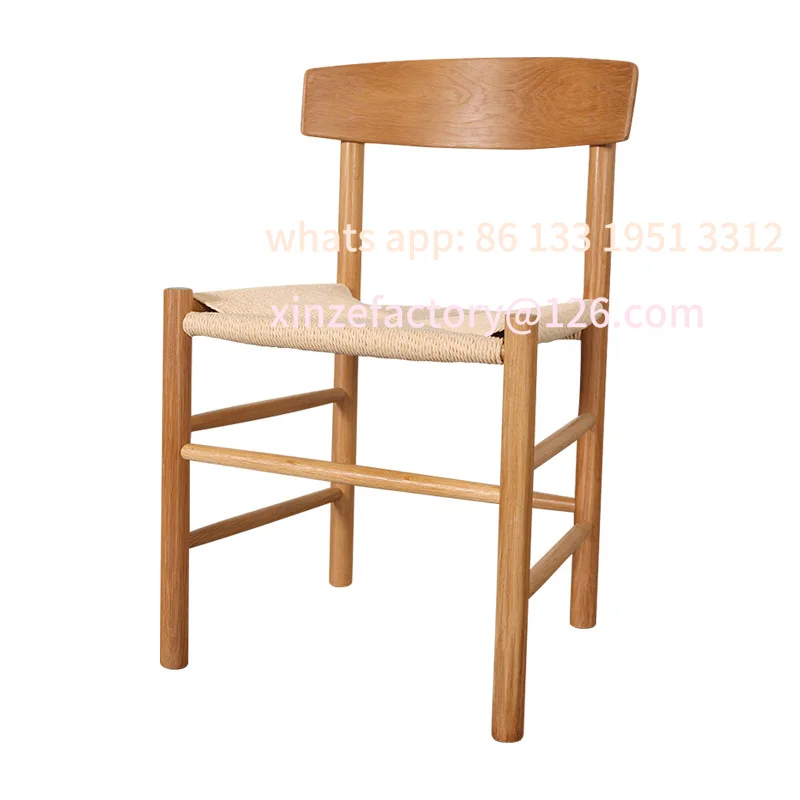 Nordic style modern simple solid wood oak kraft paper rope chair rope braided seat
Nordic style modern simple solid wood oak kraft paper rope chair rope braided seat