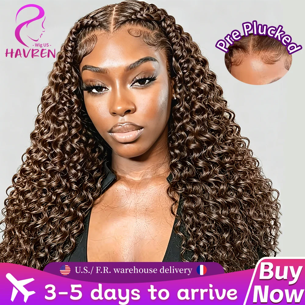 Chocolate Brown 13x4 13x6 Lace Front Wig Deep Wave Brazilian Brown Colored HD Lace Front Wig Pre Plucked Curly Human Hair Wigs
Chocolate Brown 13x4 13x6 Lace Front Wig Deep Wave Brazilian Brown Colored HD Lace Front Wig Pre Plucked Curly Human Hair Wigs