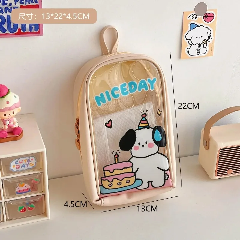 Милый кавайный пенал для девочек, большая прозрачная школьная сумка, эстетический органайзер для канцелярских принадлежностей с застежкой-молнией
Милый кавайный пенал для девочек, большая прозрачная школьная сумка, эстетический органайзер для канцелярских принадлежностей с застежкой-молнией