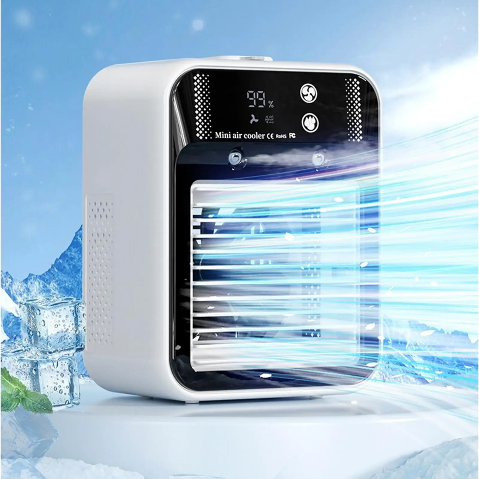 USB Desktop Fan Water tank Mini Air Cooler Portable Personal Cooling Device 3000mAh Lithium Battery Low Voltage Operation Fan
USB Desktop Fan Water tank Mini Air Cooler Portable Personal Cooling Device 3000mAh Lithium Battery Low Voltage Operation Fan