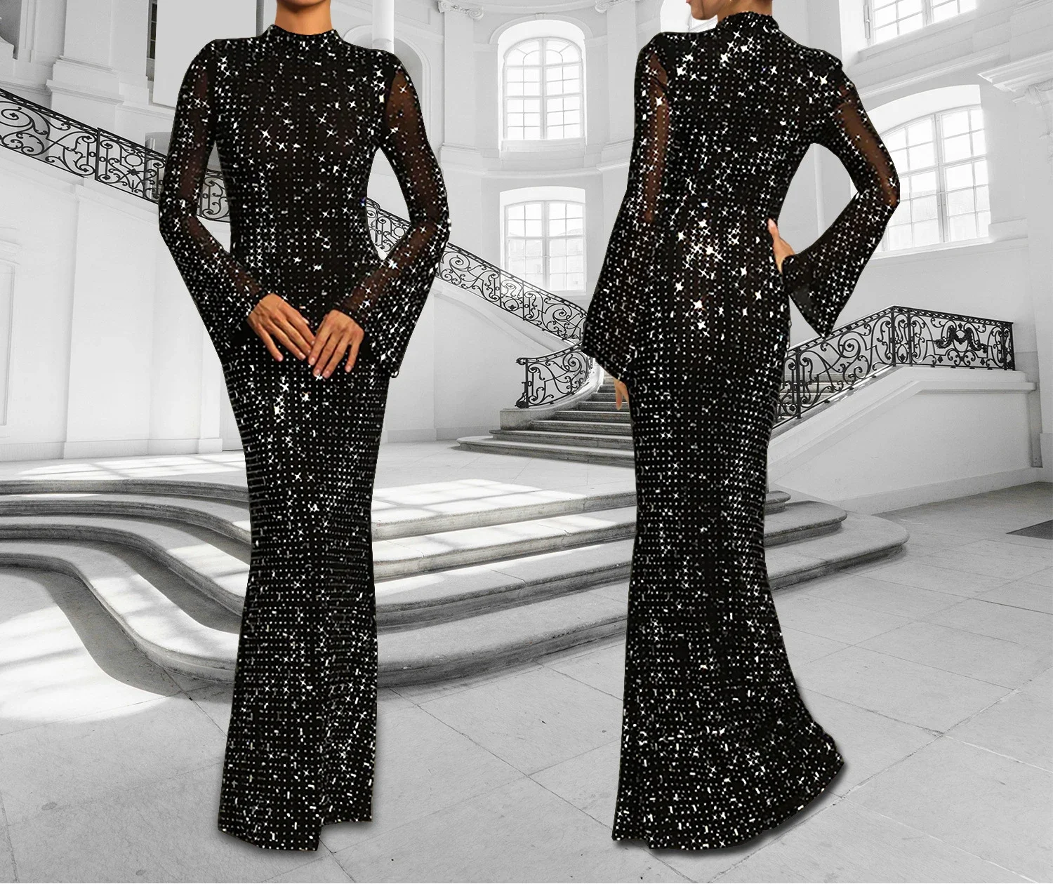 Elegant Long Skirt Woman Streetwear Fashionable Slim Fit Sexy Long Sleeved Dress Round Neck Dresses Autumn and Winter 2025 New
Elegant Long Skirt Woman Streetwear Fashionable Slim Fit Sexy Long Sleeved Dress Round Neck Dresses Autumn and Winter 2025 New