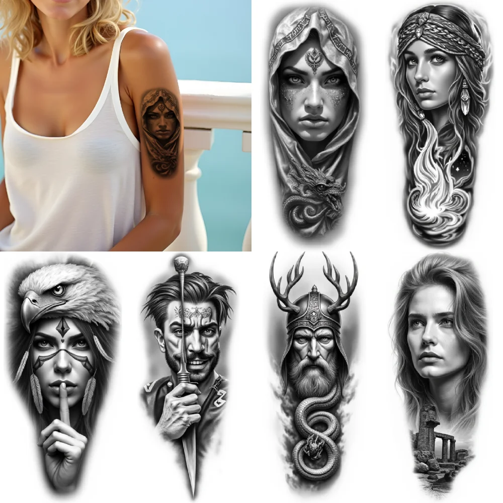 12pcs Temporary Tattoo Flower Realistic Temporary Tattoos Child Bearded Man Black And Grey Realism Skull For Men Adults
12pcs Temporary Tattoo Flower Realistic Temporary Tattoos Child Bearded Man Black And Grey Realism Skull For Men Adults