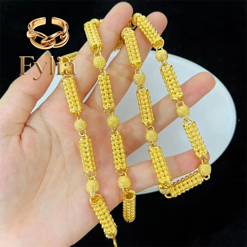 Fylia Jewelry Fylia Jewelry Luxury 24K real gold jewelry hollow cylindrical beads men and women au9999 gold chain European an
Fylia Jewelry Fylia Jewelry Luxury 24K real gold jewelry hollow cylindrical beads men and women au9999 gold chain European an