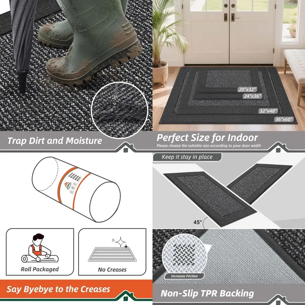 Charcoal 36 x 60 Indoor Door Mat - Non-Slip, Dirt-Resistant, Washable Entryway Rug
Charcoal 36 x 60 Indoor Door Mat - Non-Slip, Dirt-Resistant, Washable Entryway Rug