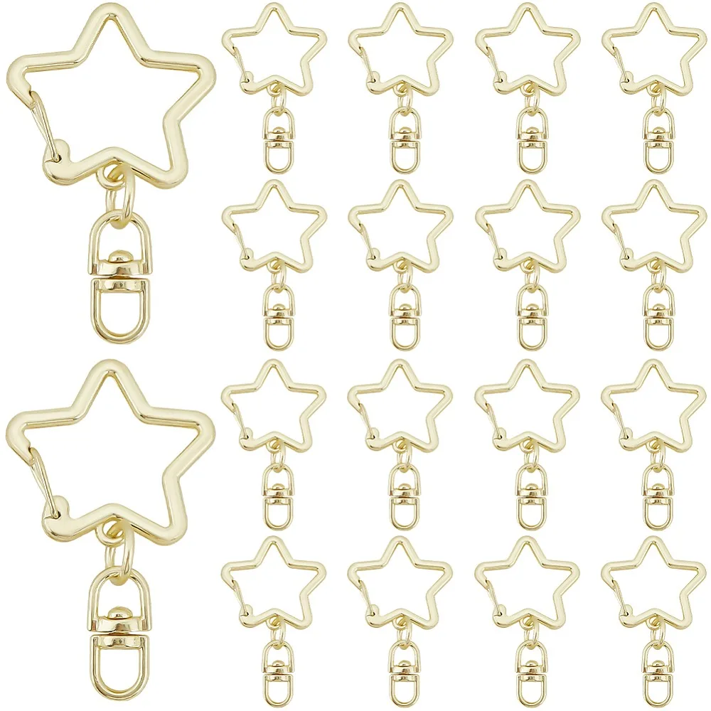 20Pcs Zinc Alloy Keychain Clasps Star Light Gold 50mm
20Pcs Zinc Alloy Keychain Clasps Star Light Gold 50mm