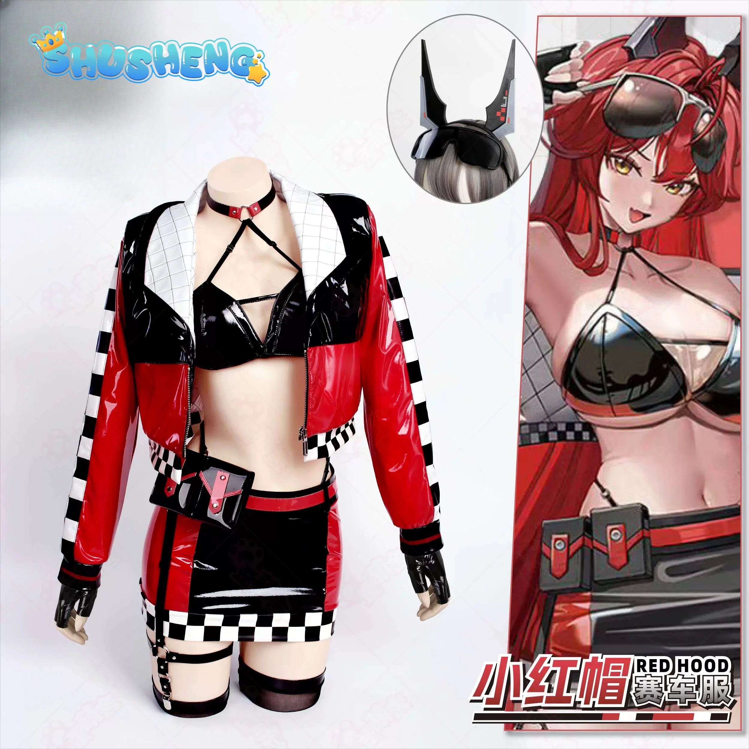 Little Red Riding Hood Game NIKKE Cosplay Costume Leather motorcycle jacket short skirt gloves Halloween women sexy uniform
Little Red Riding Hood Game NIKKE Cosplay Costume Leather motorcycle jacket short skirt gloves Halloween women sexy uniform