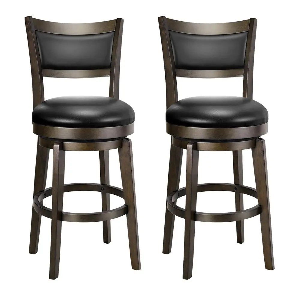 Swivel Bar Stools Set of 2, 24 Inch Counter Height Barstools, Black Faux Leather Bar Stool with High Backrest amp Solid Wood Le
Swivel Bar Stools Set of 2, 24 Inch Counter Height Barstools, Black Faux Leather Bar Stool with High Backrest amp Solid Wood Le