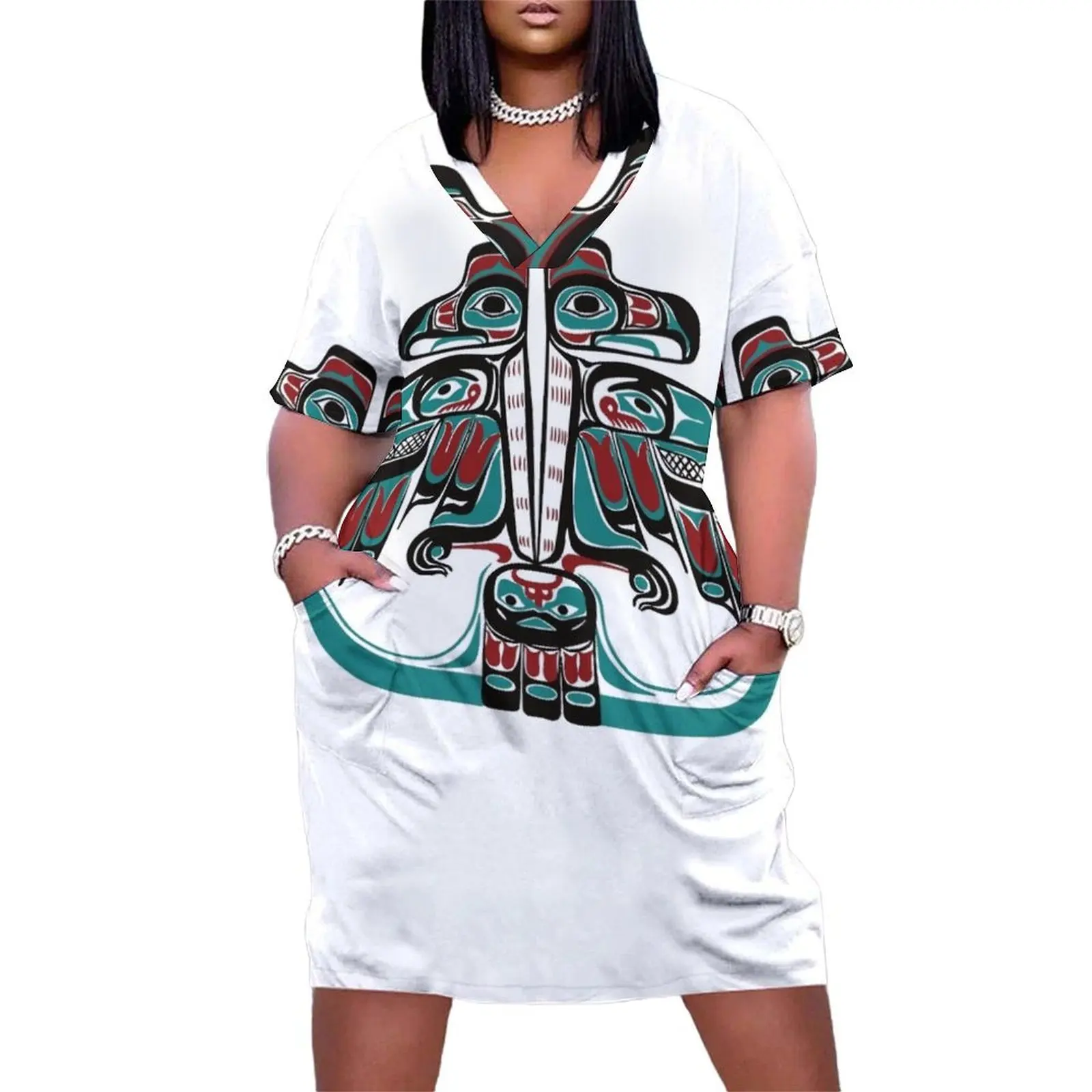 Northwest Native Art Haida Tlingit Thunderbird Loose Pocket Dress Woman dresses summer dresses women 2025 birthday dress
Northwest Native Art Haida Tlingit Thunderbird Loose Pocket Dress Woman dresses summer dresses women 2025 birthday dress