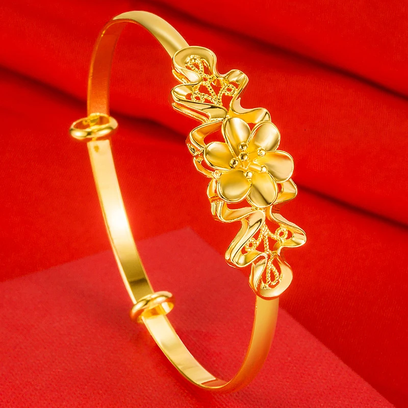 18K Gold Color Bauhinia Adjustable Bangle for Women Wedding Engagement Charm Gold Color Bracelet Not Fade Fine Jewelry Gifts
18K Gold Color Bauhinia Adjustable Bangle for Women Wedding Engagement Charm Gold Color Bracelet Not Fade Fine Jewelry Gifts