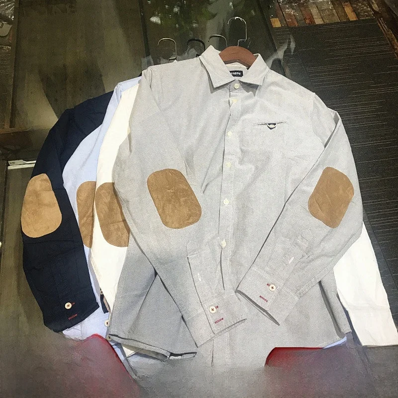 Classic Men's Long Sleeve Shirt Fashionable Urban Style Standard Fit Color Woven Suede Elbow Patch Trim Warm Casual Wind...
Classic Men's Long Sleeve Shirt Fashionable Urban Style Standard Fit Color Woven Suede Elbow Patch Trim Warm Casual Wind...