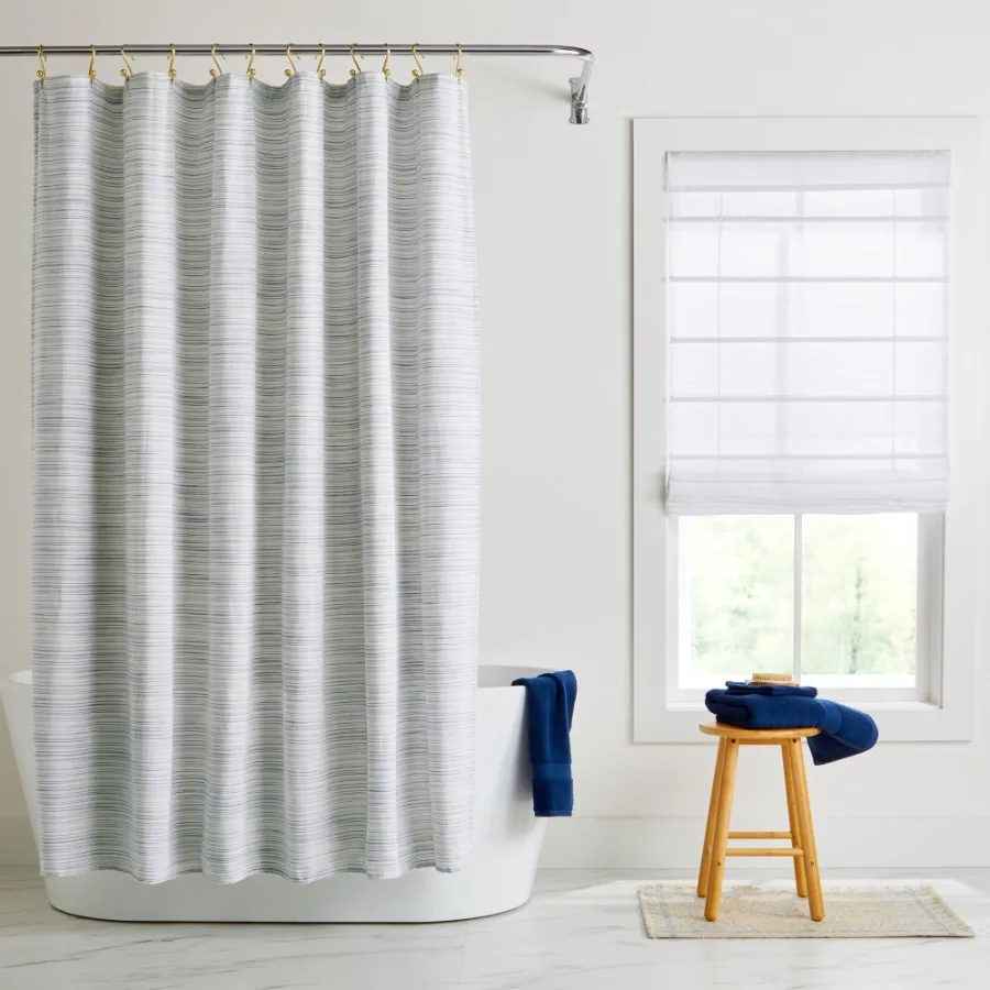 Mélange Stripe Shower Curtain Blue BCI Cotton Recycled Polyester 72 W x 72 L 1 Piece
Mélange Stripe Shower Curtain Blue BCI Cotton Recycled Polyester 72 W x 72 L 1 Piece