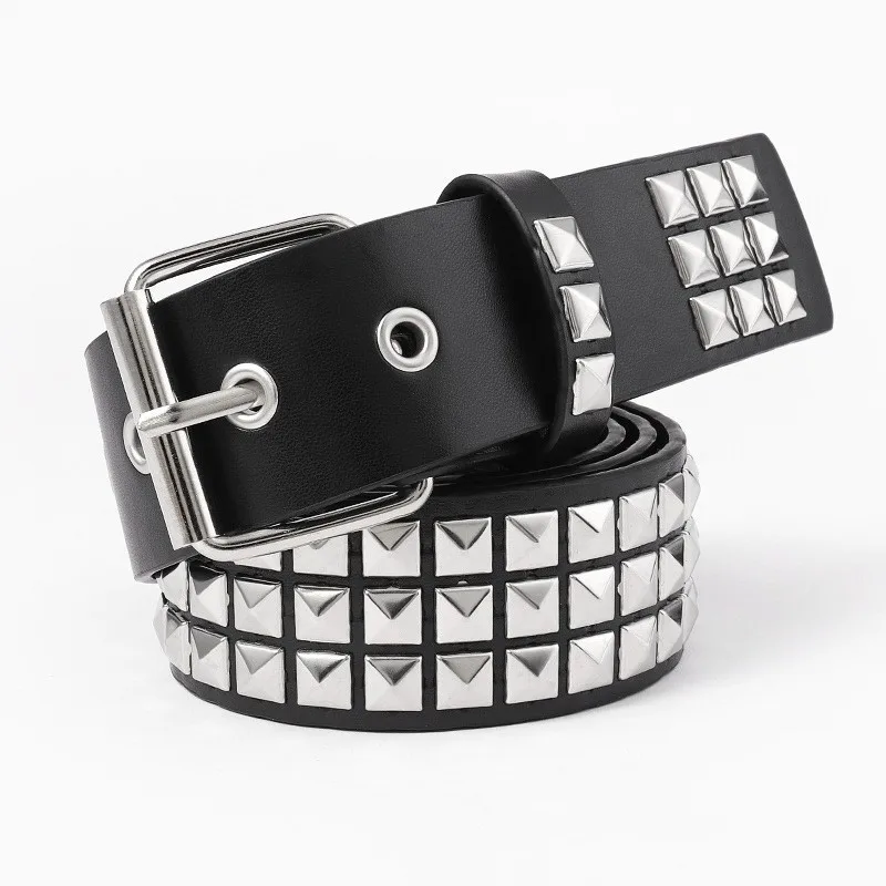 New Punk European and American Pyramids Cybery2k Subculture Goth Square Beads Rivet Belt Belt Women
New Punk European and American Pyramids Cybery2k Subculture Goth Square Beads Rivet Belt Belt Women