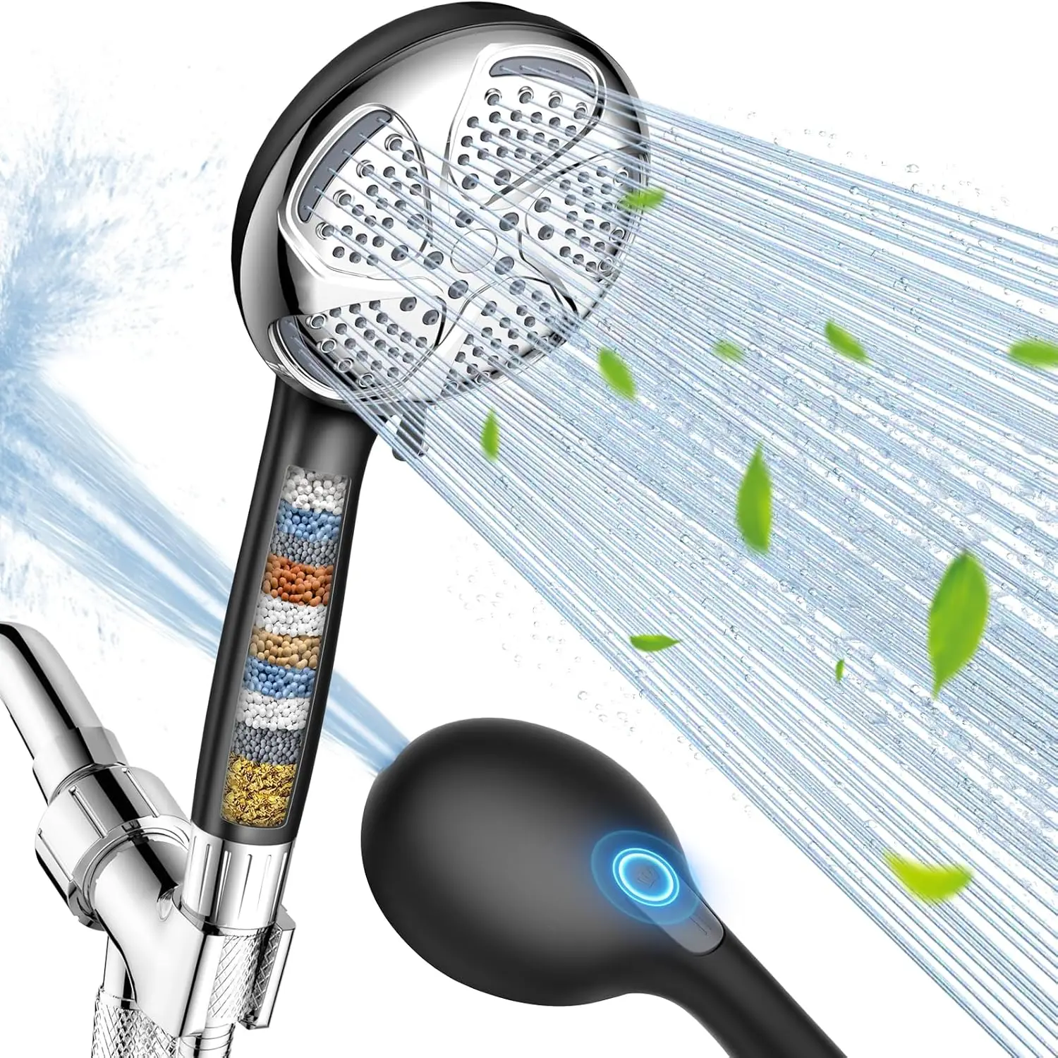 Filtered Shower Head with Handheld, High Pressure 7-Spray Showerhead for Hard Water, Remove Chlorine, Anti-clog Nozzles, Power
Filtered Shower Head with Handheld, High Pressure 7-Spray Showerhead for Hard Water, Remove Chlorine, Anti-clog Nozzles, Power