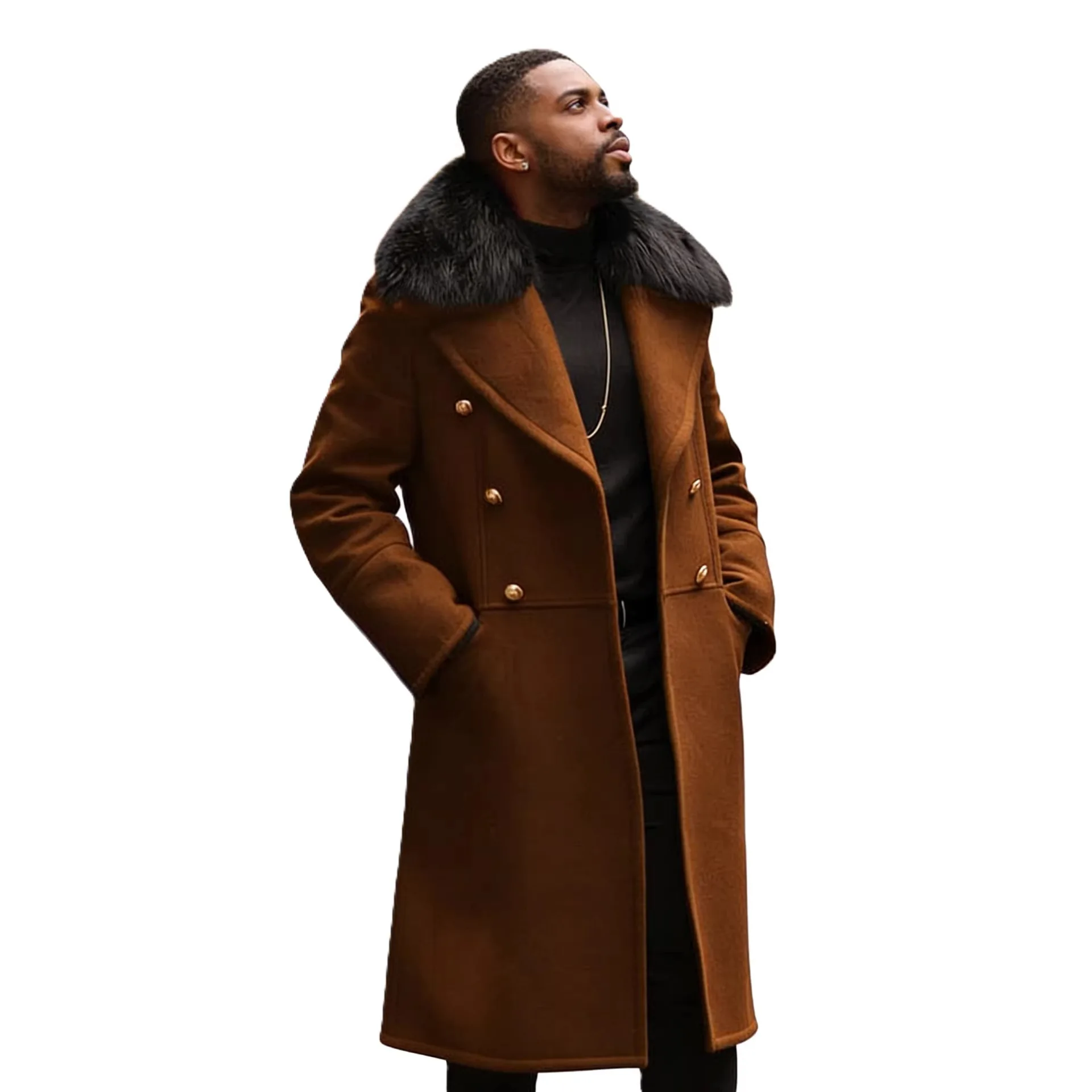 European and American Men's Casual Woolen Coat for Autumn and Winter, Young Men's Double-breasted Fur Collar Overcoat S-6XL
European and American Men's Casual Woolen Coat for Autumn and Winter, Young Men's Double-breasted Fur Collar Overcoat S-6XL