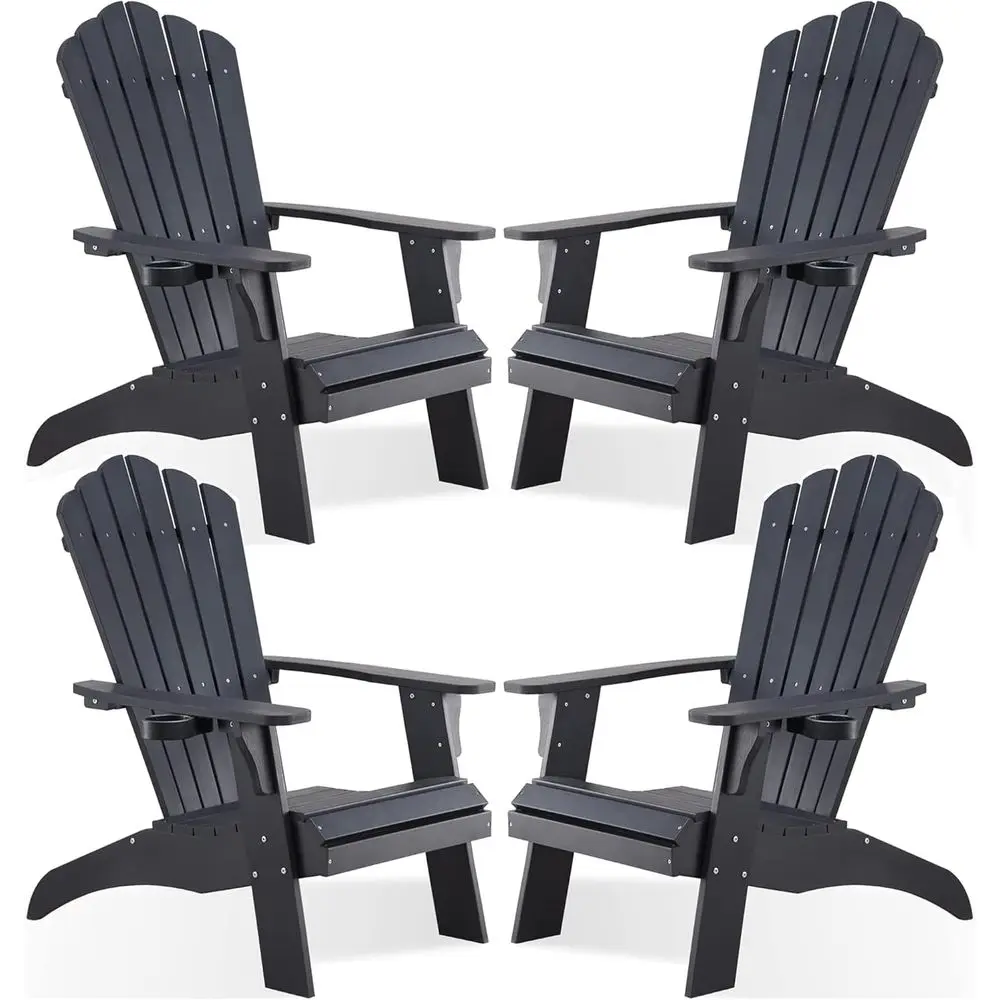 Oversized Outdoor Patio Chair with Cup Holder, Weather-Resistant, Supports 350Lbs, Ideal for Relaxing in Garden or Pit (Black)
Oversized Outdoor Patio Chair with Cup Holder, Weather-Resistant, Supports 350Lbs, Ideal for Relaxing in Garden or Pit (Black)