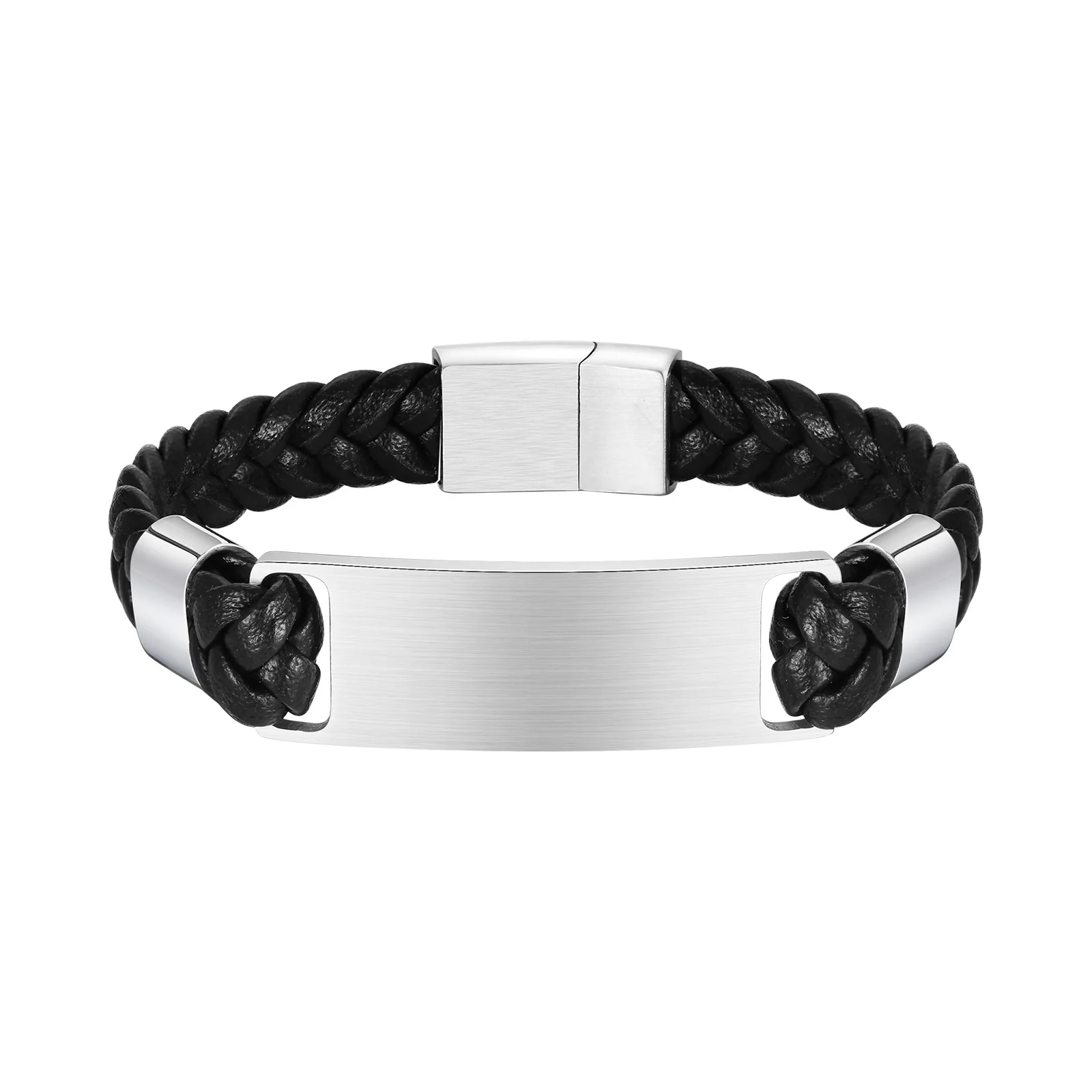 European and American style men's Braided leather bracelet for Men black stainless steel bracelet Gifts Jewelry Accessories
European and American style men's Braided leather bracelet for Men black stainless steel bracelet Gifts Jewelry Accessories