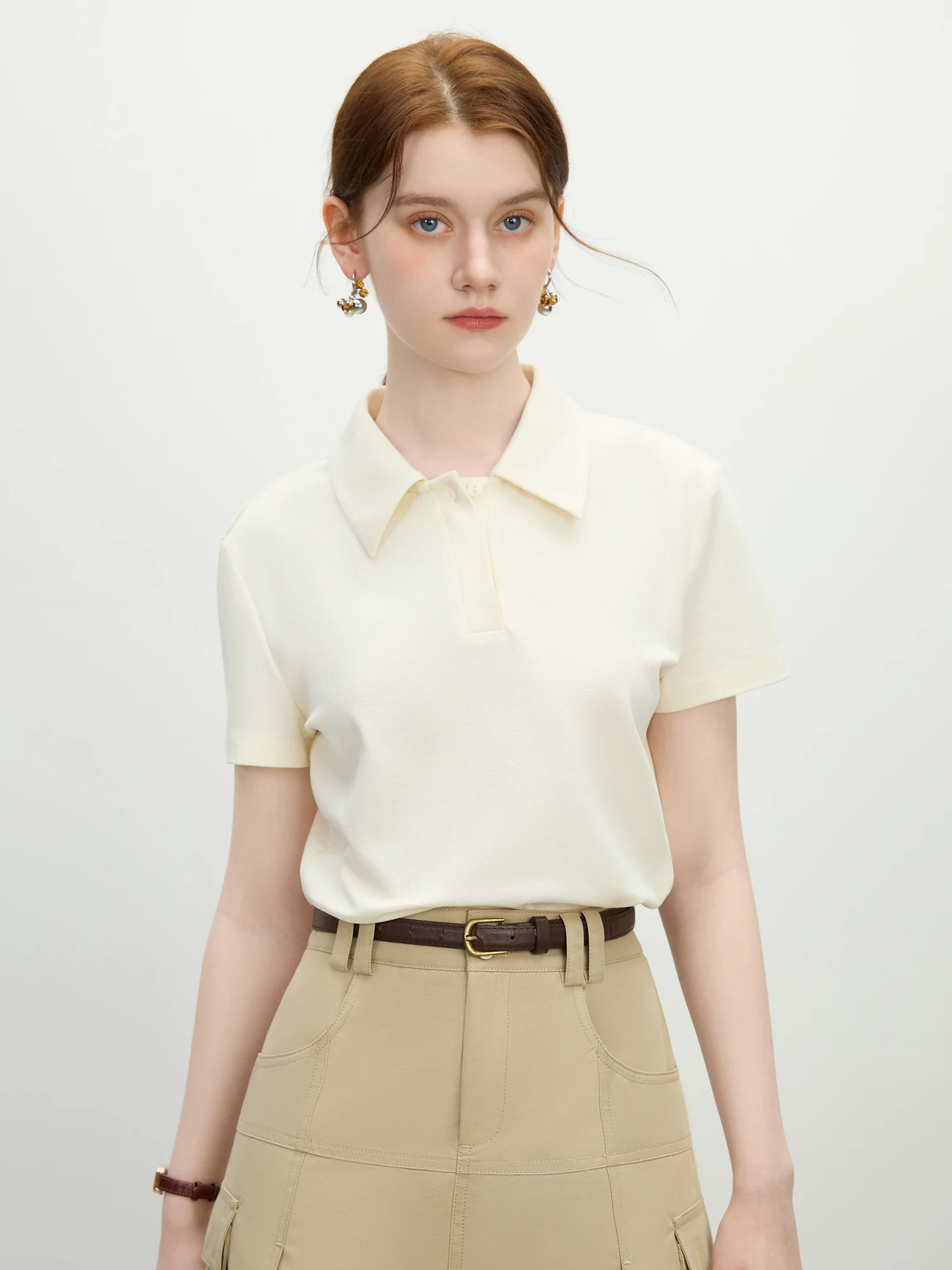 FSLE Minimalism Style Textured Simple Slim Short Polo Collar T-shirt for Women 2025 Summer New Short Sleeve Top 25FS12118
FSLE Minimalism Style Textured Simple Slim Short Polo Collar T-shirt for Women 2025 Summer New Short Sleeve Top 25FS12118