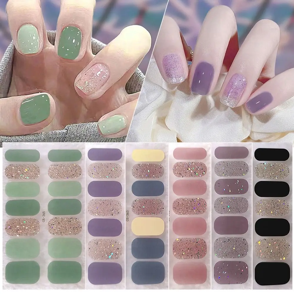14Tips Foil Gel Nail Stickers Self-Adhesive Glittering Gel Full Nail Wraps Semi Cured Simple French Manicure Decal
14Tips Foil Gel Nail Stickers Self-Adhesive Glittering Gel Full Nail Wraps Semi Cured Simple French Manicure Decal