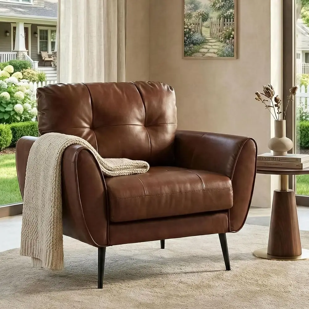 Accent Chair, Comy ern Living Room Brown Leather Reading Accent Chairs Tuted Century Arm Chair Small Sn Chair or Oice Bedroom(1,
Accent Chair, Comy ern Living Room Brown Leather Reading Accent Chairs Tuted Century Arm Chair Small Sn Chair or Oice Bedroom(1,