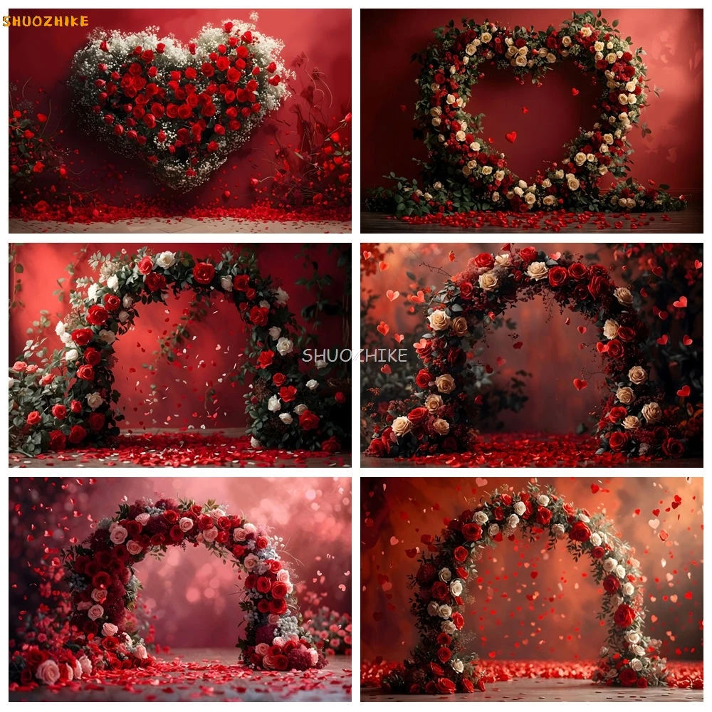 Romantic Valentine's Day Backdrop For Photography Red Rose Love Heart Arch Wedding Decor Couple Portrait Background Photo Studio
Romantic Valentine's Day Backdrop For Photography Red Rose Love Heart Arch Wedding Decor Couple Portrait Background Photo Studio
