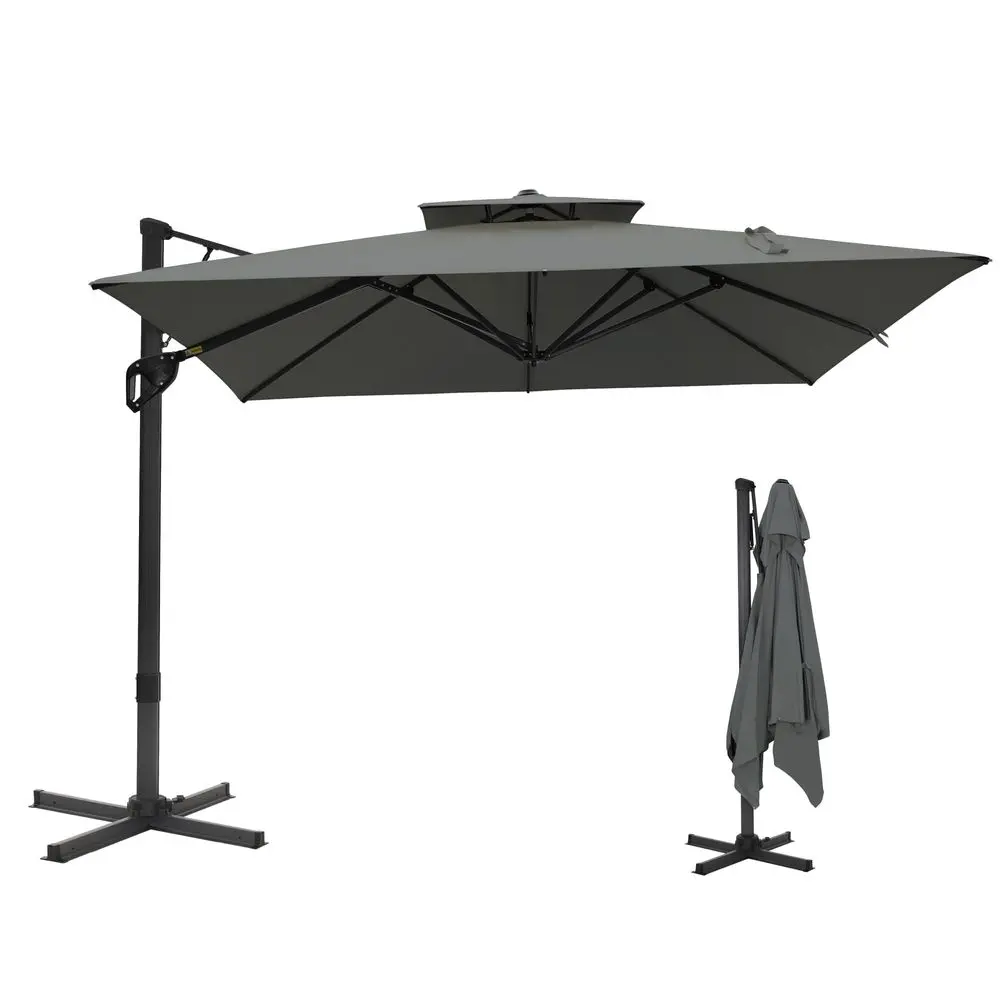 12ft Cantilever Patio Umbrella with Base, Large Rectangular Umbrellas with 360degree Rotation, Aluminum Pole for Garden Pool Ba
12ft Cantilever Patio Umbrella with Base, Large Rectangular Umbrellas with 360degree Rotation, Aluminum Pole for Garden Pool Ba