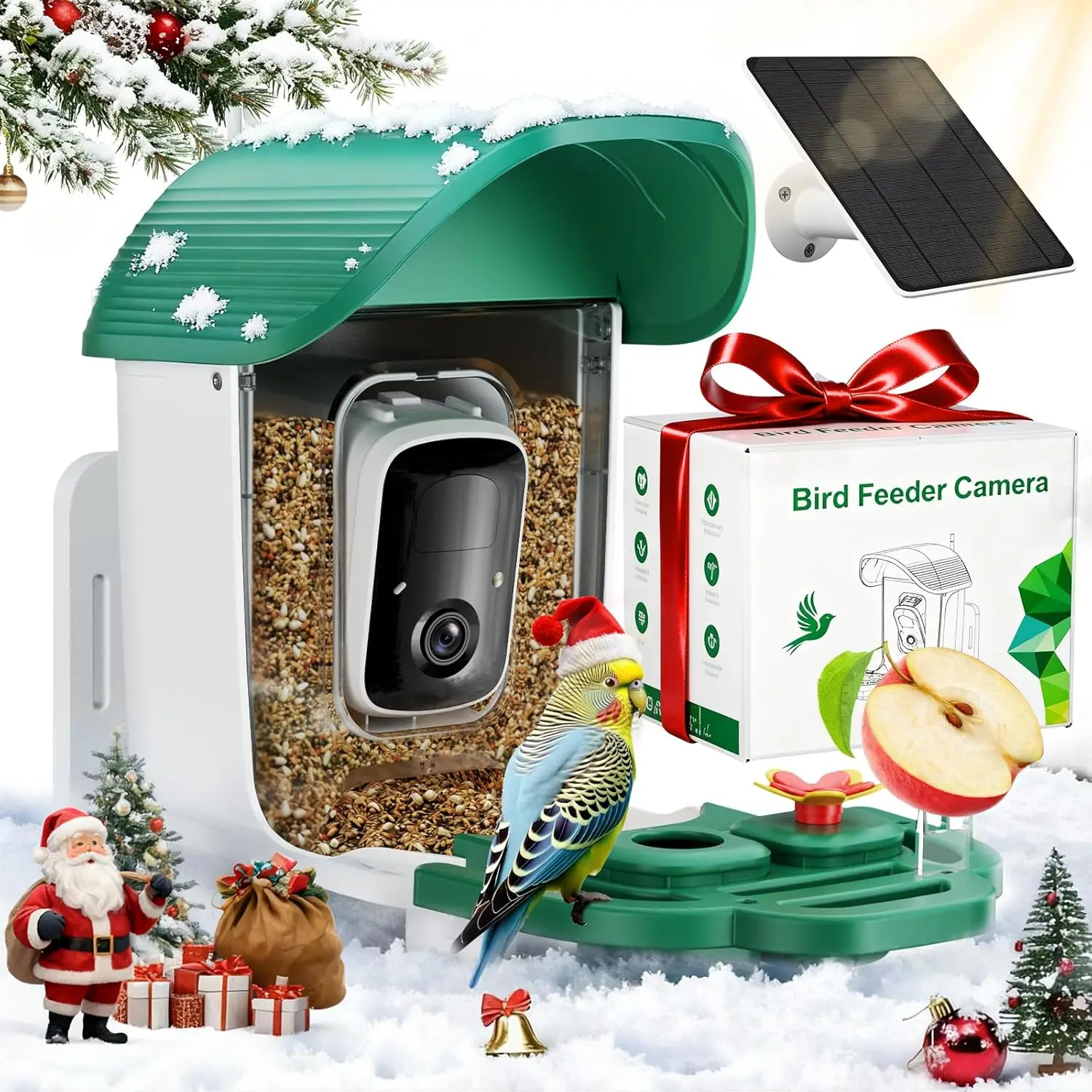 Solar Bird Feeder Camera, 2K HD AI Bird ID, Motion Alerts, Weatherproof Green Gift
Solar Bird Feeder Camera, 2K HD AI Bird ID, Motion Alerts, Weatherproof Green Gift