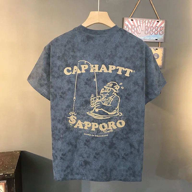 Washed retro short sleeved men's 2025 new high-end trend nostalgic print loose elastic round neck breathable tops
Washed retro short sleeved men's 2025 new high-end trend nostalgic print loose elastic round neck breathable tops