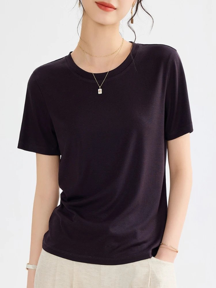 Women's Lyocell T Shirt 2026 Summer Cooling Short Sleeve Tee Crewneck Slim Fit Blouse Solid Casual Daily Wear Top
Women's Lyocell T Shirt 2026 Summer Cooling Short Sleeve Tee Crewneck Slim Fit Blouse Solid Casual Daily Wear Top
