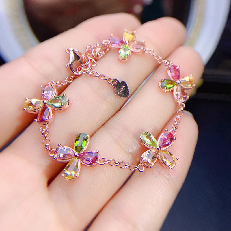 Natural Tourmaline sterling silver inlaid bracelet 925 Silver seenwork inlaid women's color treasure silver jewelry bracelet
Natural Tourmaline sterling silver inlaid bracelet 925 Silver seenwork inlaid women's color treasure silver jewelry bracelet