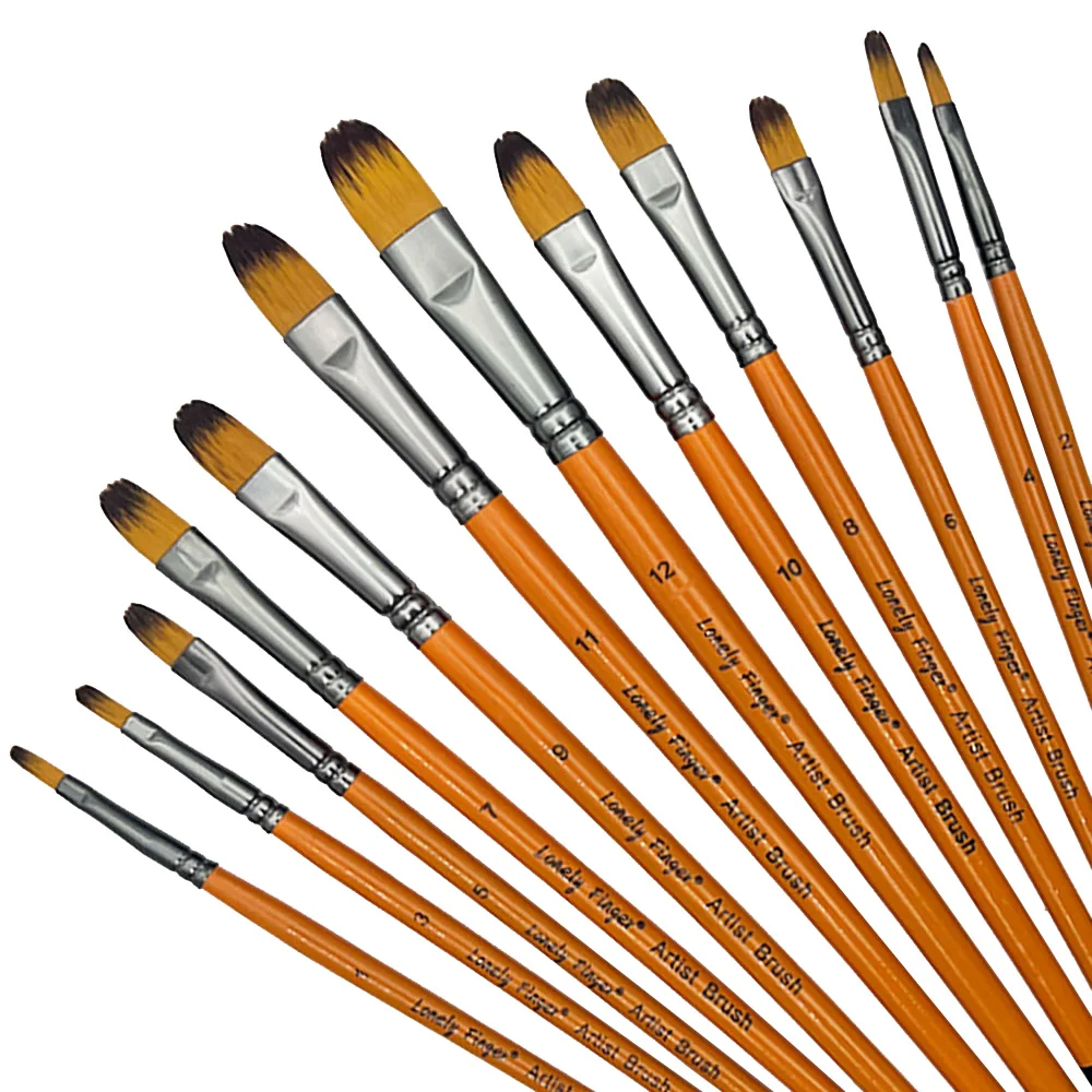 12 PCS Artist Filbert Paint Brush, Soft Anti-Shedding Nylon Hair Wood Handle for Acrylic Oil Watercolor Gouache Paint by Numbers
12 PCS Artist Filbert Paint Brush, Soft Anti-Shedding Nylon Hair Wood Handle for Acrylic Oil Watercolor Gouache Paint by Numbers