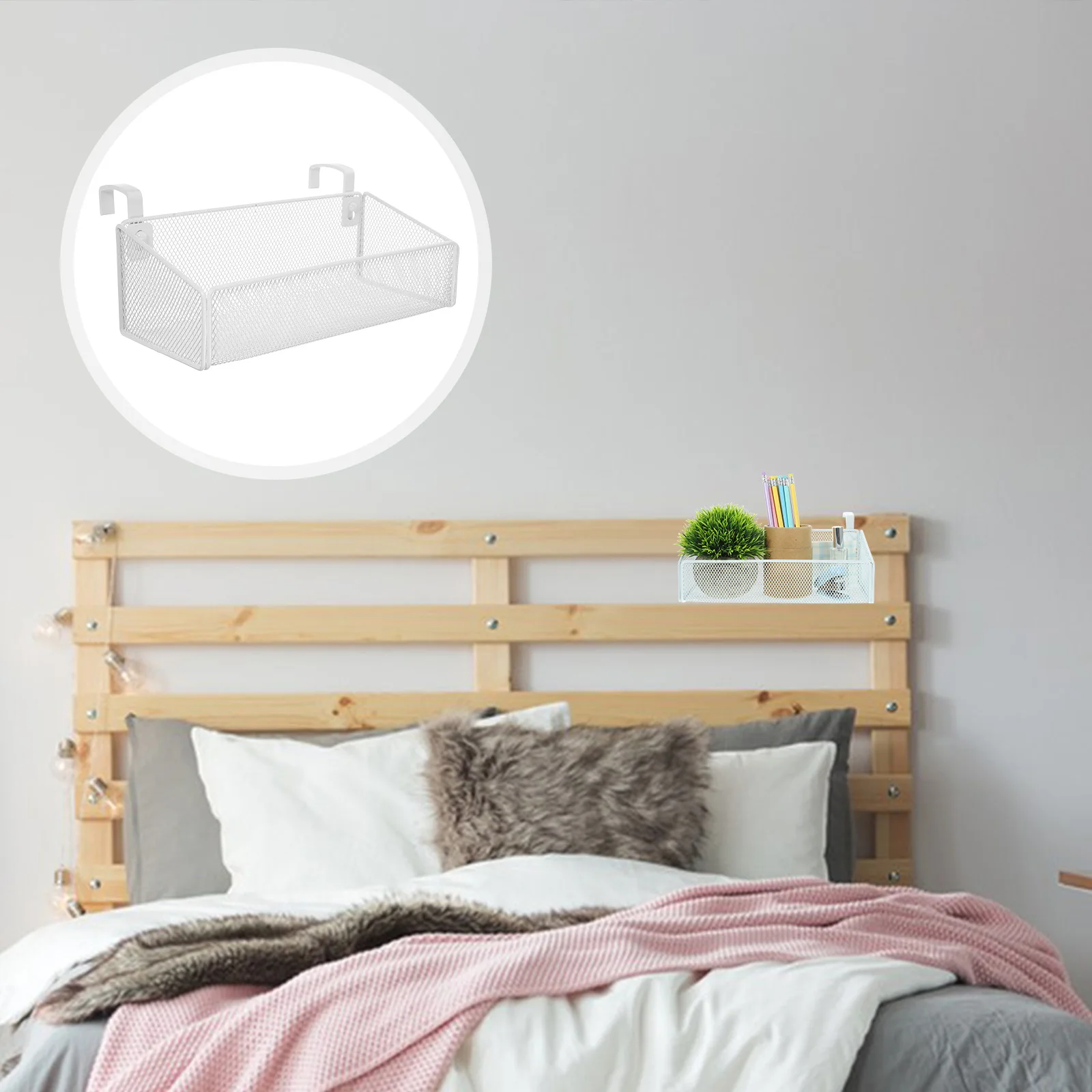 Bedside Hanging Storage Iron Material Stationery Phone Organizer Metal Hanging Basket for Dorm Home Office for Bed
Bedside Hanging Storage Iron Material Stationery Phone Organizer Metal Hanging Basket for Dorm Home Office for Bed